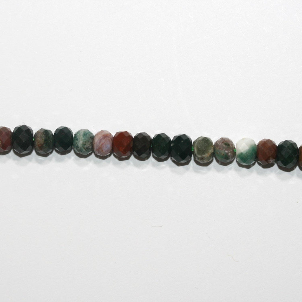 Perles rondelles à facettes en jaspe St Ocean 15" 6x4mm.-Rig 39cm.