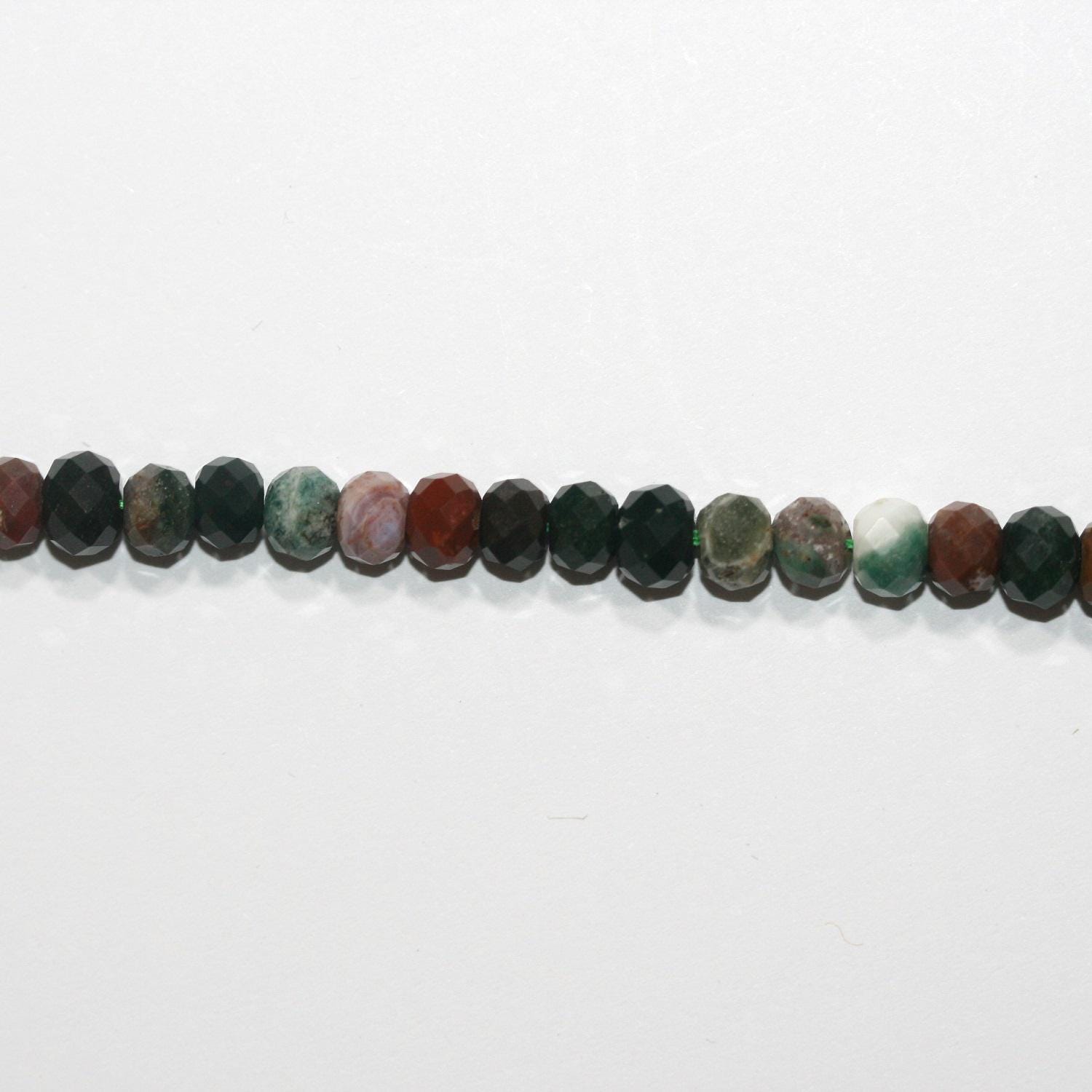 Perles rondelles à facettes en jaspe St Ocean 15" 6x4mm.-Rig 39cm.