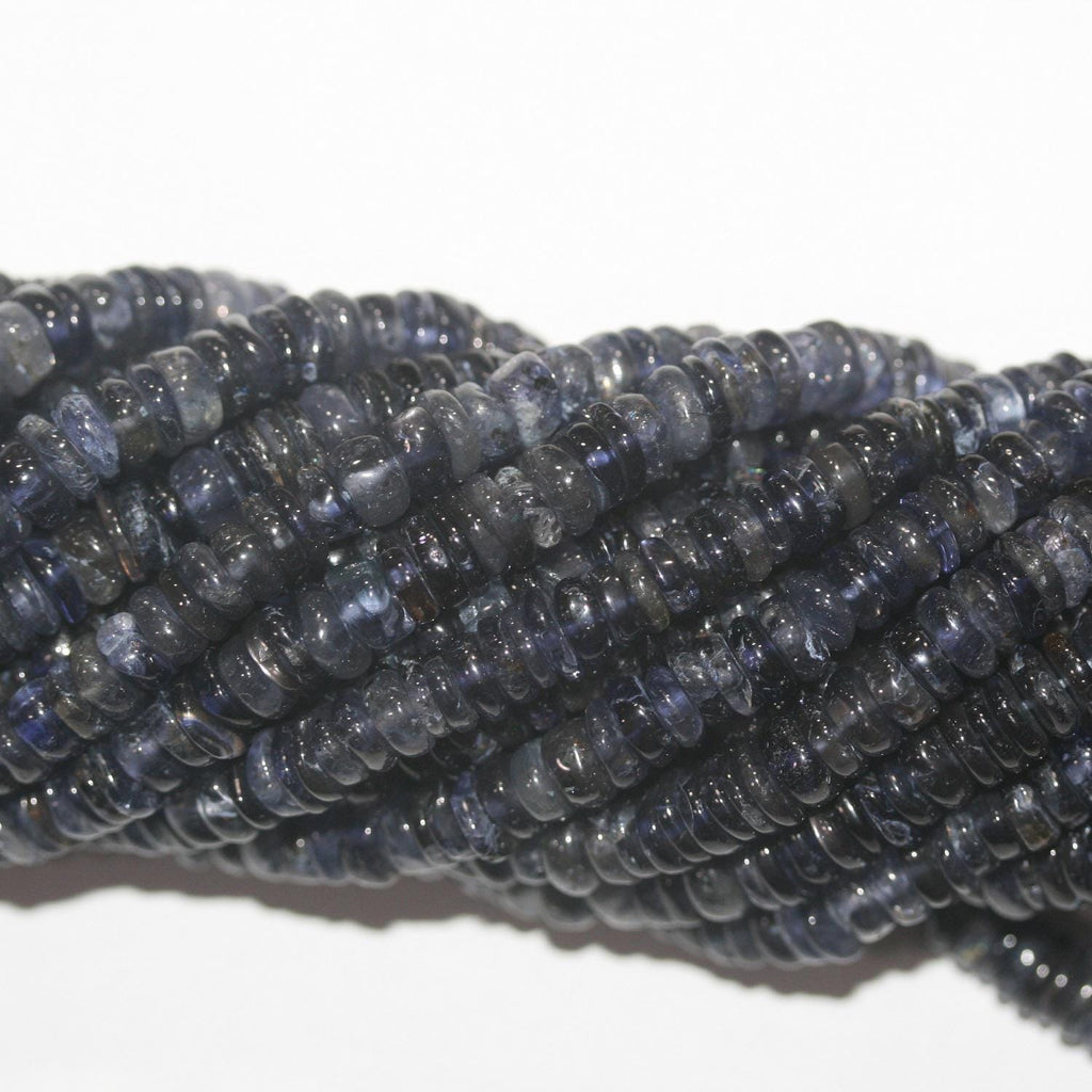 12" St Iolite Smooth Disk Beads 6x2mm.Approx.-Strand 34cm