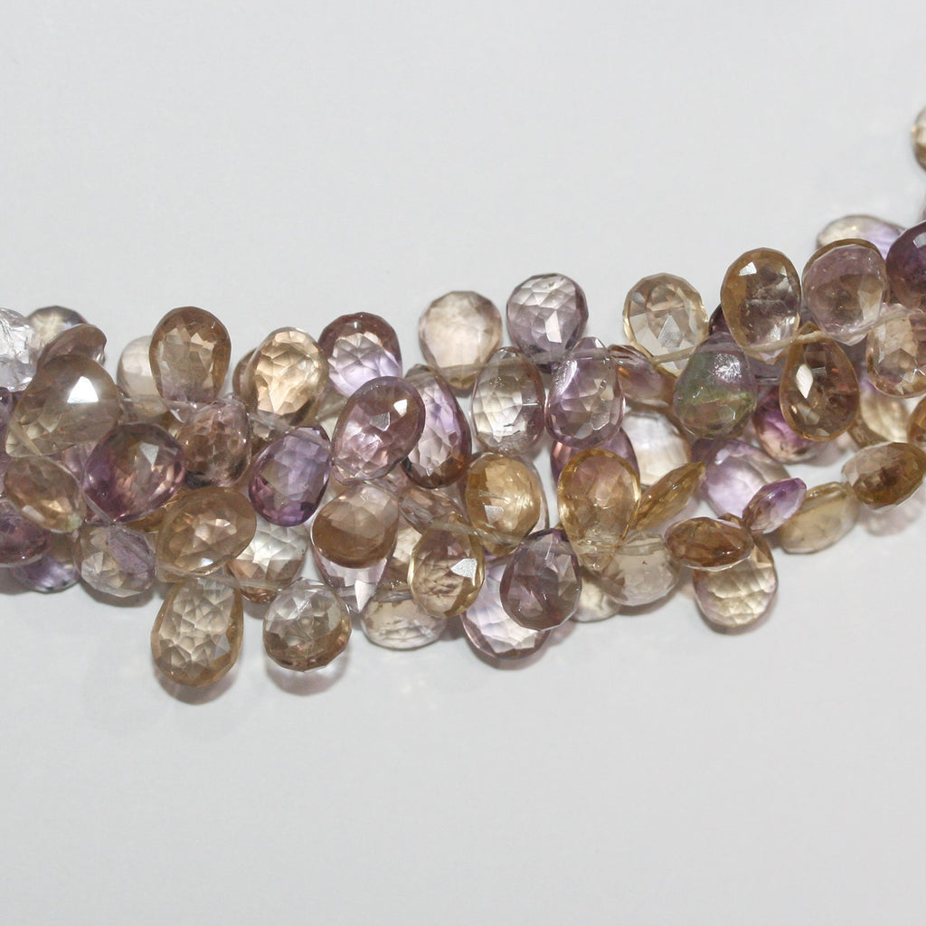 Cuentas de ametrina facetadas de 8" de St., 10 x 7 mm. Aprox. - Hilo de 20 cm.