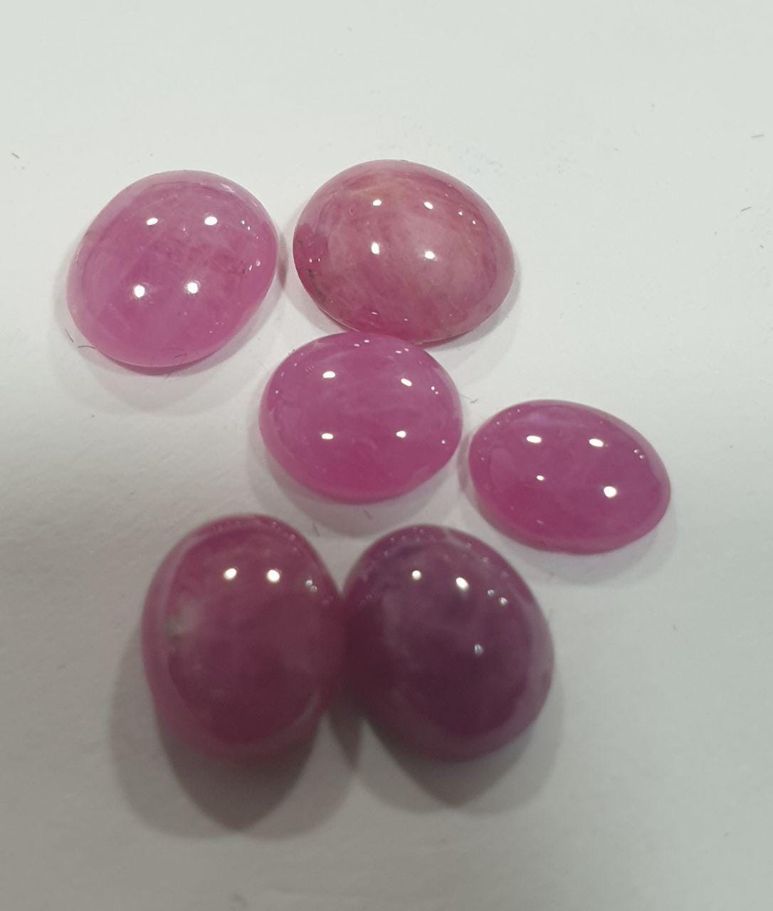 Lote de 6 cabujones de rubí natural de 6 x 5-8 x 6 mm - Gemas naturales para joyería -