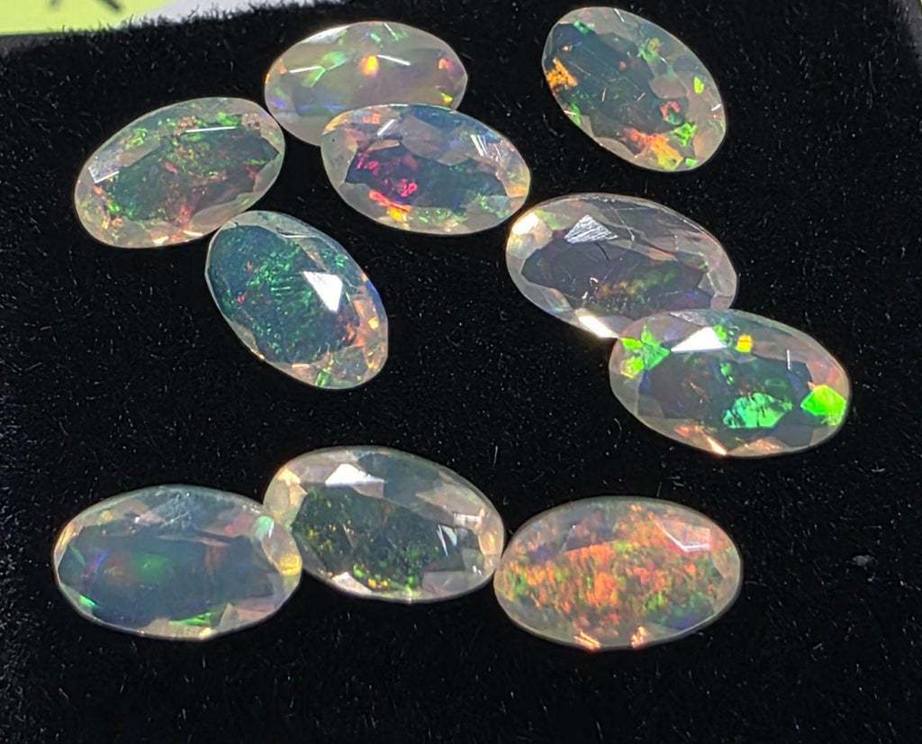 Lote de 10 piedras de ópalo blanco natural AAA de 5 x 3 mm, talla ovalada facetada - Lote al por mayor - Lotes de piedras preciosas - Gema sin tratar
