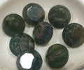 Lote de 8 piezas de ágata musgosa de 8 mm, facetada, redonda y puntiaguda. Piedra natural sin tratar.