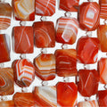 14" St  Carnelian Striped Faceted Nugget Beads 20x15mm.Approx.-Strand 37cm