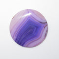 1Pair Striped Purple Agate Round Flat Cabochon 30 mm - 2 pcs
