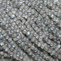 Perles rondes lisses en labradorite de 15 pouces (2 mm) - Fil de 38 cm