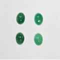4 cabochons ovales lisses émeraude 7x5mm (4 pièces).