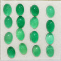 Lote de 16 cabujones ovalados de ágata verde de 7 x 5 mm (16 piezas).