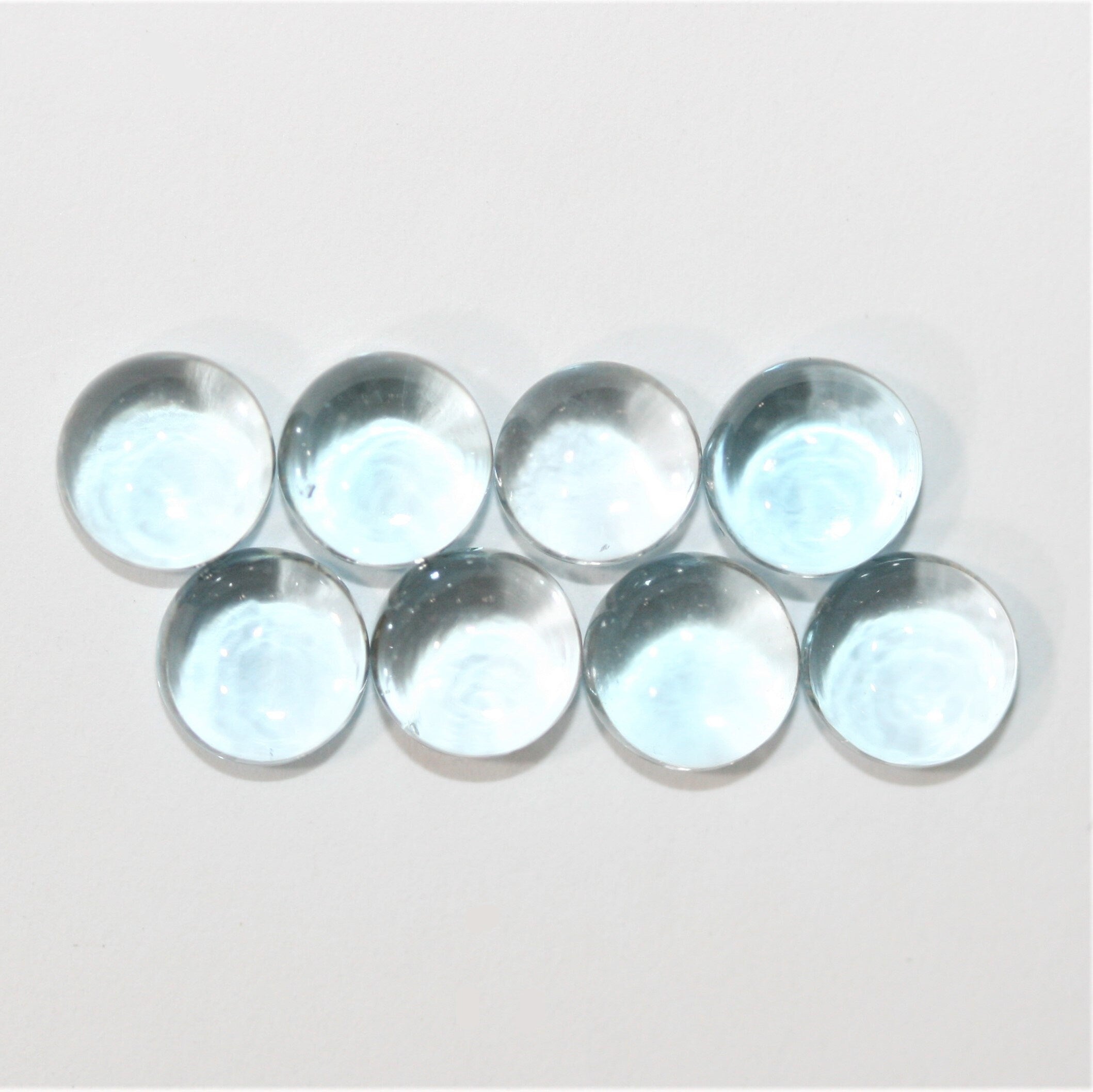 Sky Blue Topaz Smooth Round Cabochons Lot 7mm.- 8 Pieces