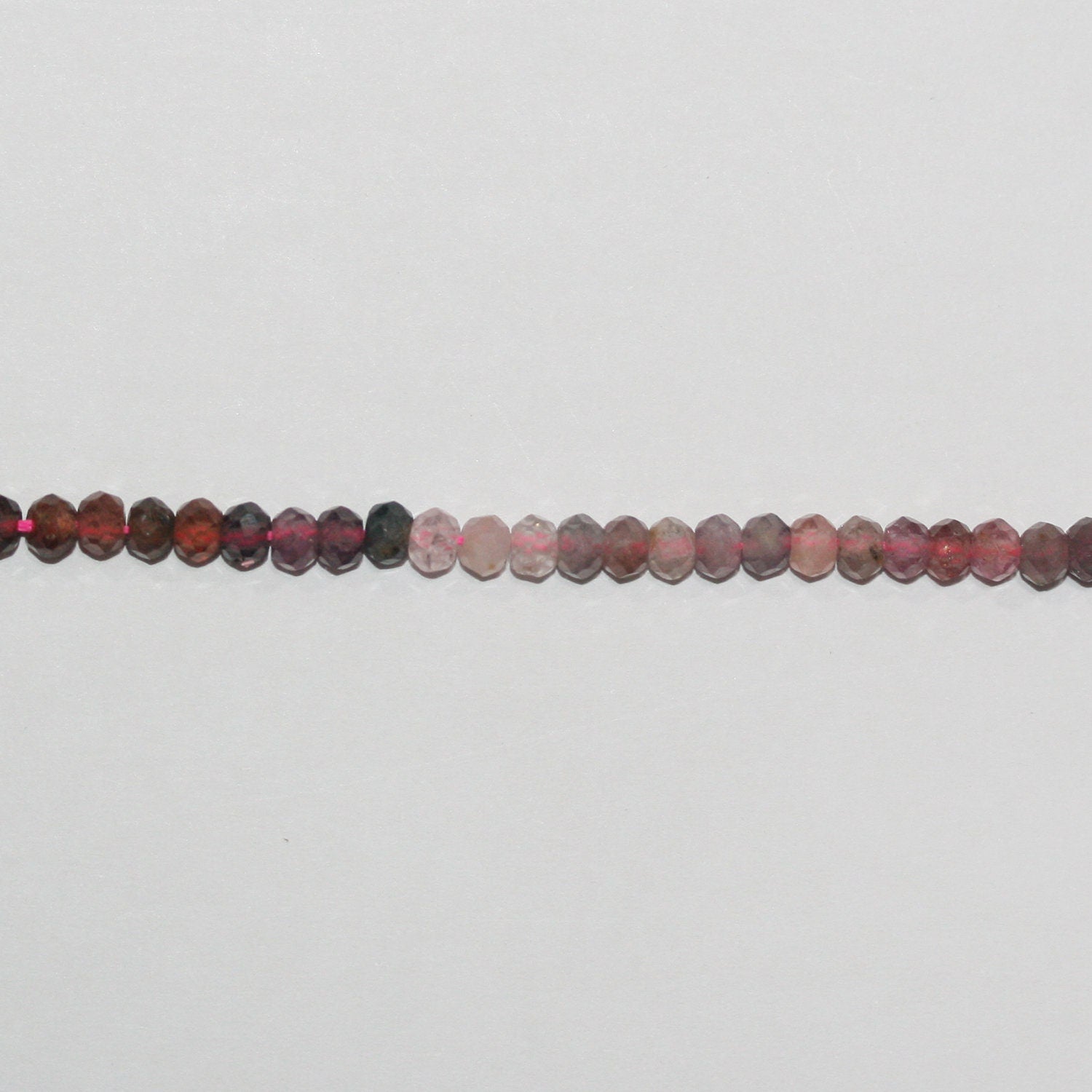 Perles rondelles à facettes en spinelle multicolore 15" (4 x 3 mm) - Fil de 39 cm