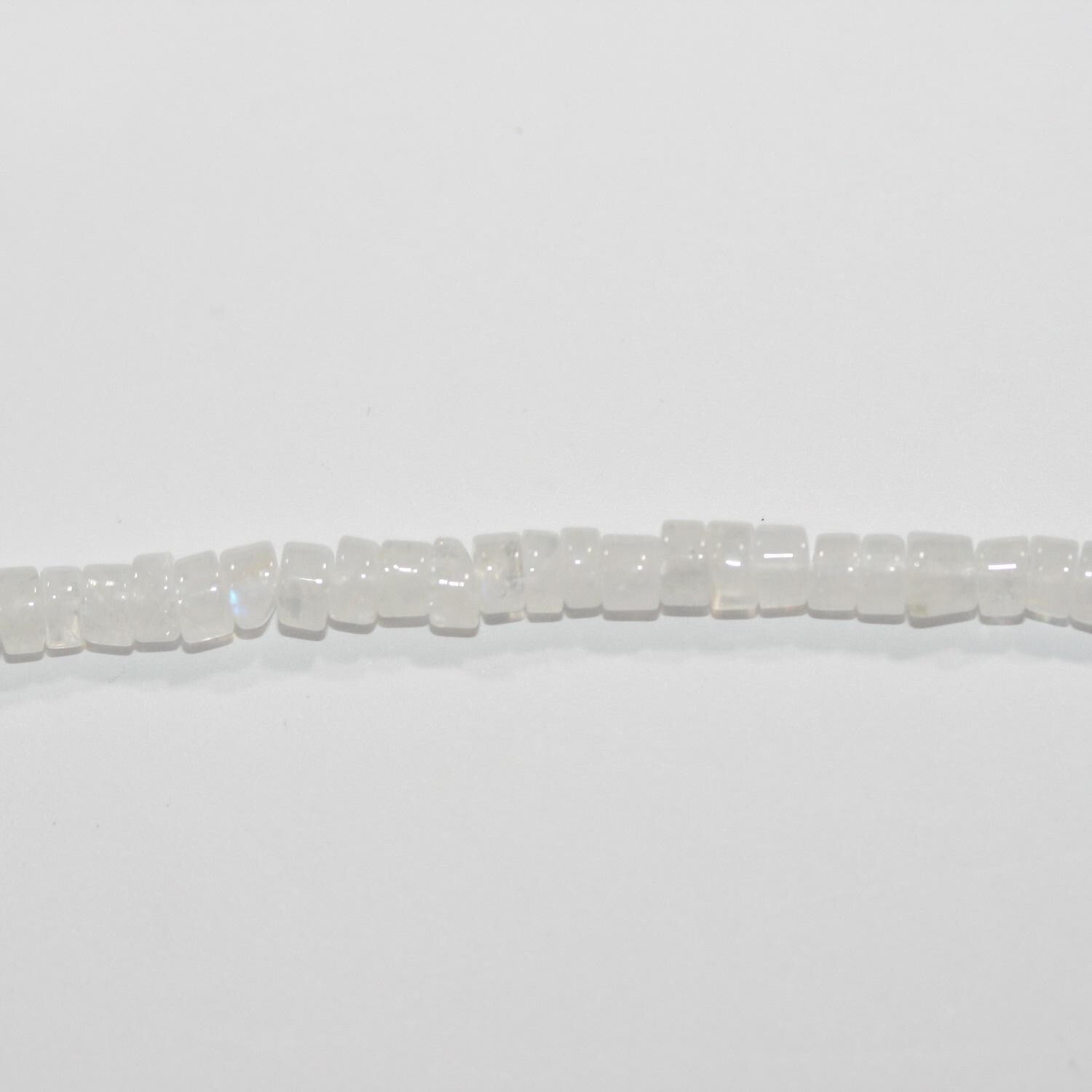 12" St Moonstone Smooth Rondelle Beads 4x2mm.-Strand 32mm.-Item11596