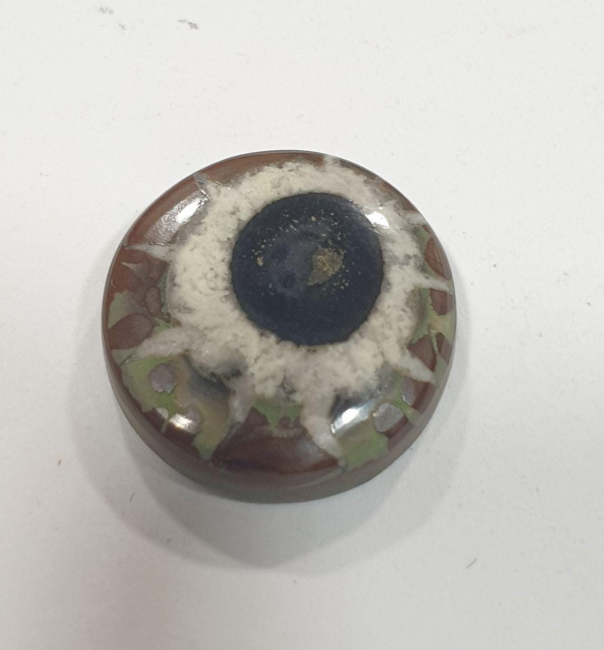 17x16.5mm, Natural Septarian Near Round Cabochon. 11.4cts. Natural Stone.