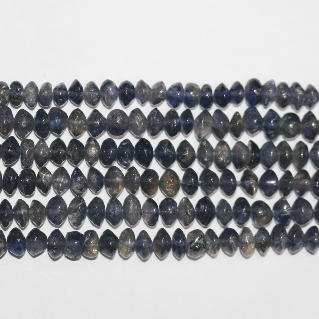 14" St Iolite Smooth Rondelle Beads 6x3mm.Approx.-Strand 36cm