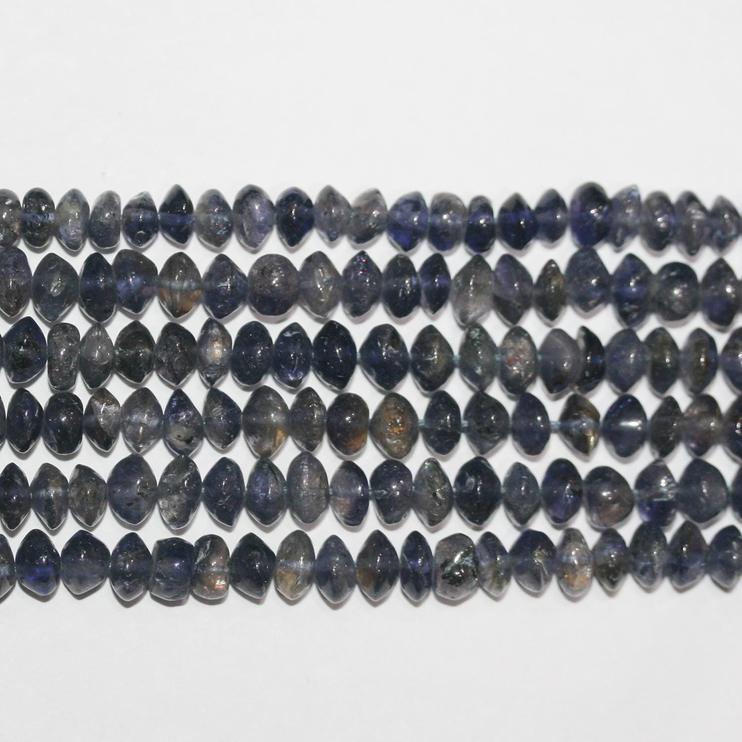 14" St Iolite Smooth Rondelle Beads 6x3mm.Approx.-Strand 36cm