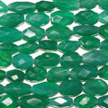 12" St Green Onyx Faceted Nugget Beads 10x6mm.Approx.-Strand 35cm