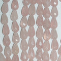 Perles en quartz rose facettées de 8 pouces, 12 x 8 mm - Fil de 20 cm.