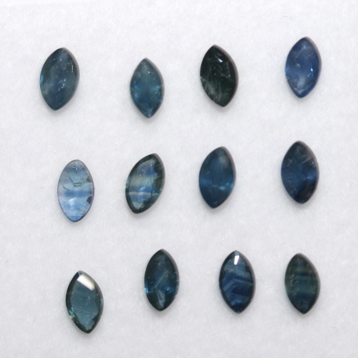 Lote de Zafiro Marquesa Facetado 5x3mm.- 12 Piezas