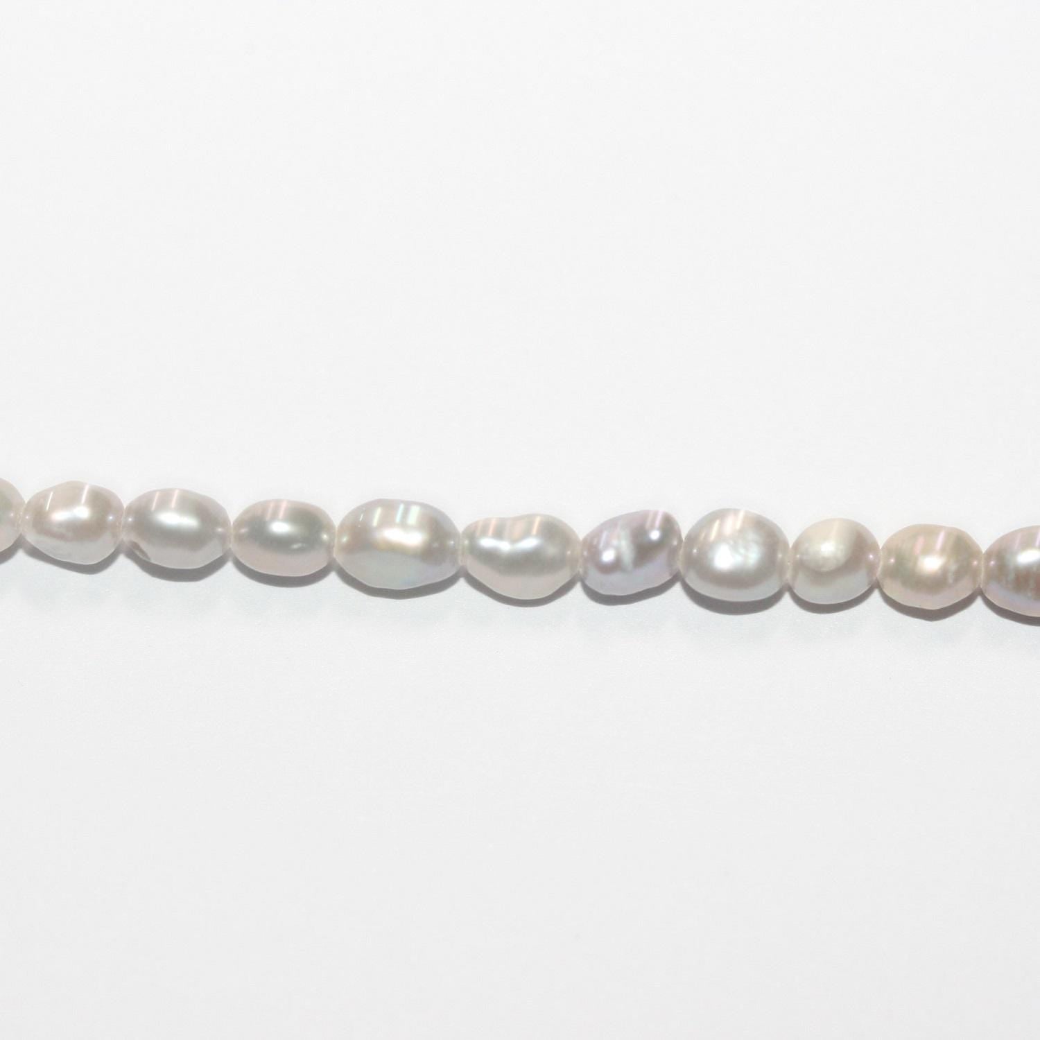 12" St Gray Oval Pearl 3,5-4mm -Strand 36cm.  -Natural Pearls wholesale Prices