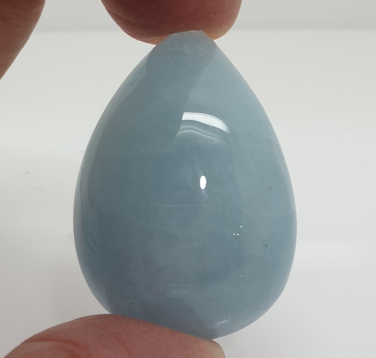 Cabochon goutte d'aigue-marine bleue naturelle, 37 x 26,6 x 26,4 mm, 91,4 ct - Pierre précieuse non traitée - Vente en gros