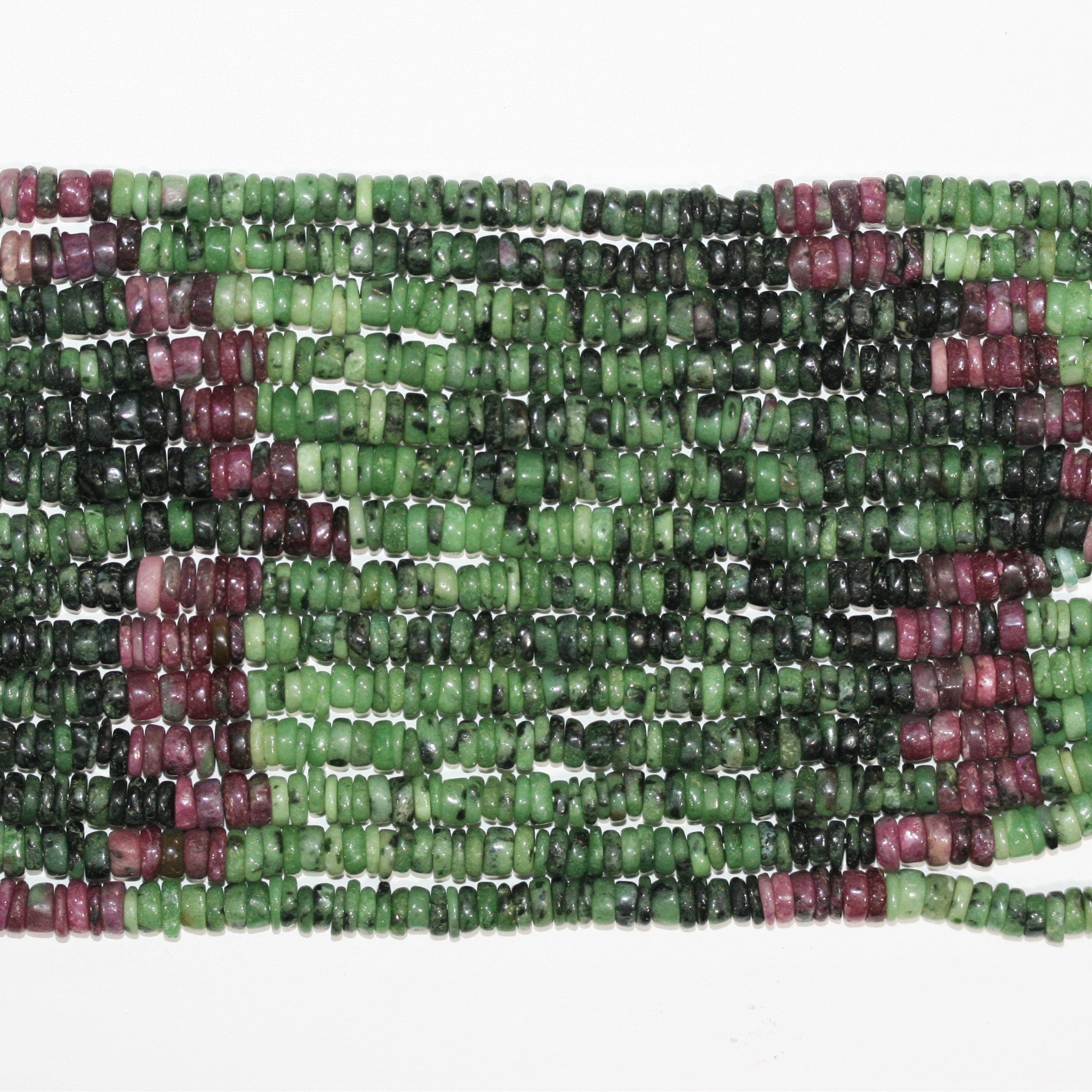 16" St Ruby Zoisite Cuentas de Disco Liso 5x1mm.- Hilo 40cm.