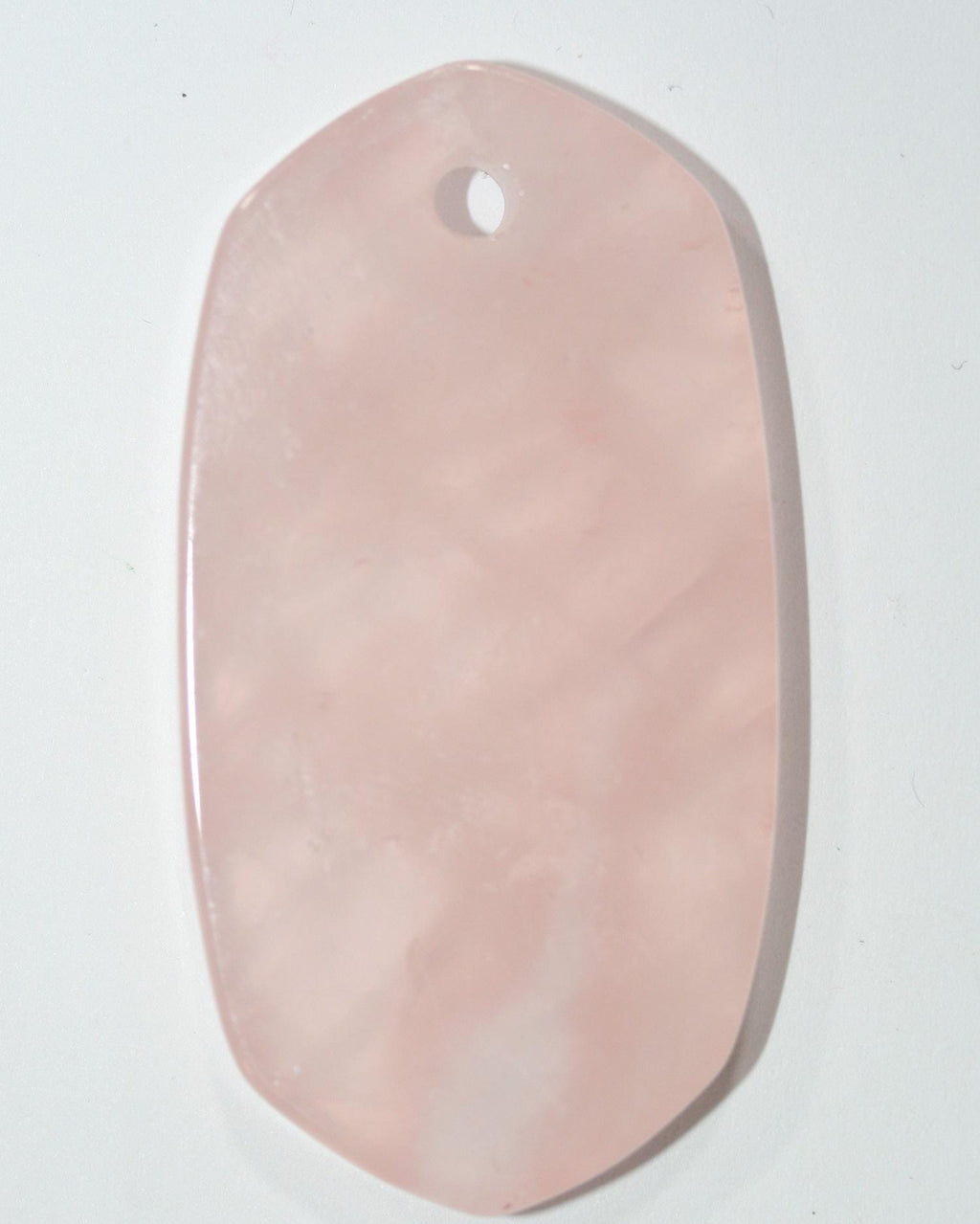 Pendentif en quartz rose, pointe plate lisse, environ 52 x 27 mm - Réf. 14793