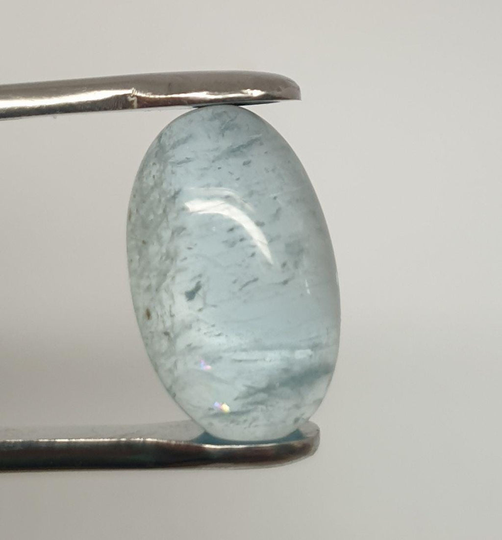 Long Blue Aquamarine Cabochon 18.2x11.5mm 9.8ct- Natural Untreated Gem- Wholesale DIY supplies