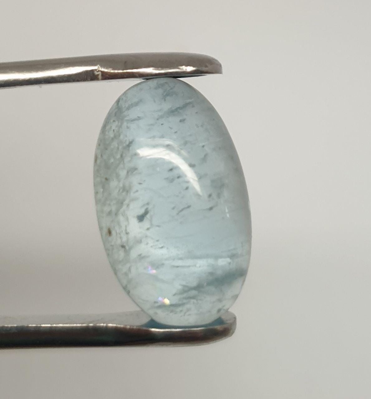Long Blue Aquamarine Cabochon 18.2x11.5mm 9.8ct- Natural Untreated Gem- Wholesale DIY supplies