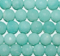 Cuentas redondas facetadas de amazonita de 16" (10 mm) - Hilo de 40 cm