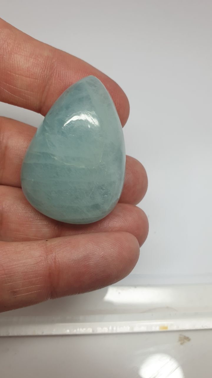 Huge Blue Great and Big Aquamarine 39xx23.25x11.7mm DopLong Cabochon. Aquamarine 125.66Cts Loose Gemstone Cabochon.