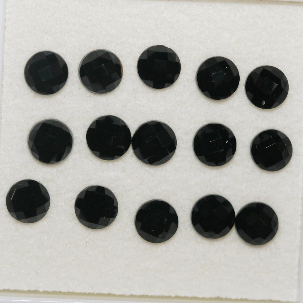 Lot de 15 cabochons ronds à facettes en onyx de 5 mm (15 pièces)