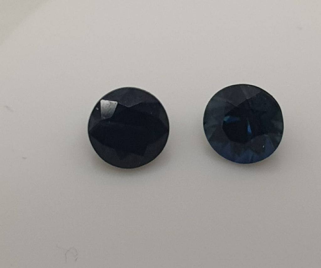 1 Pair 2 Pcs Natural Top Blue Color Blue Sapphire 4mm Round Brilliant Cut- Wholesale Gemstones- Natural Stones For Jewelry