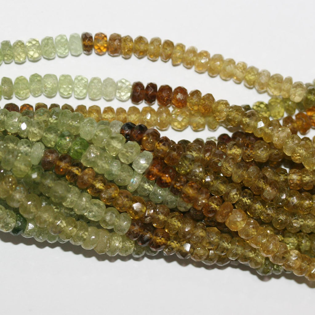 14" St Grossular Garnet Faceted Rondelle Beads 5x4mm.-Strand 37cm