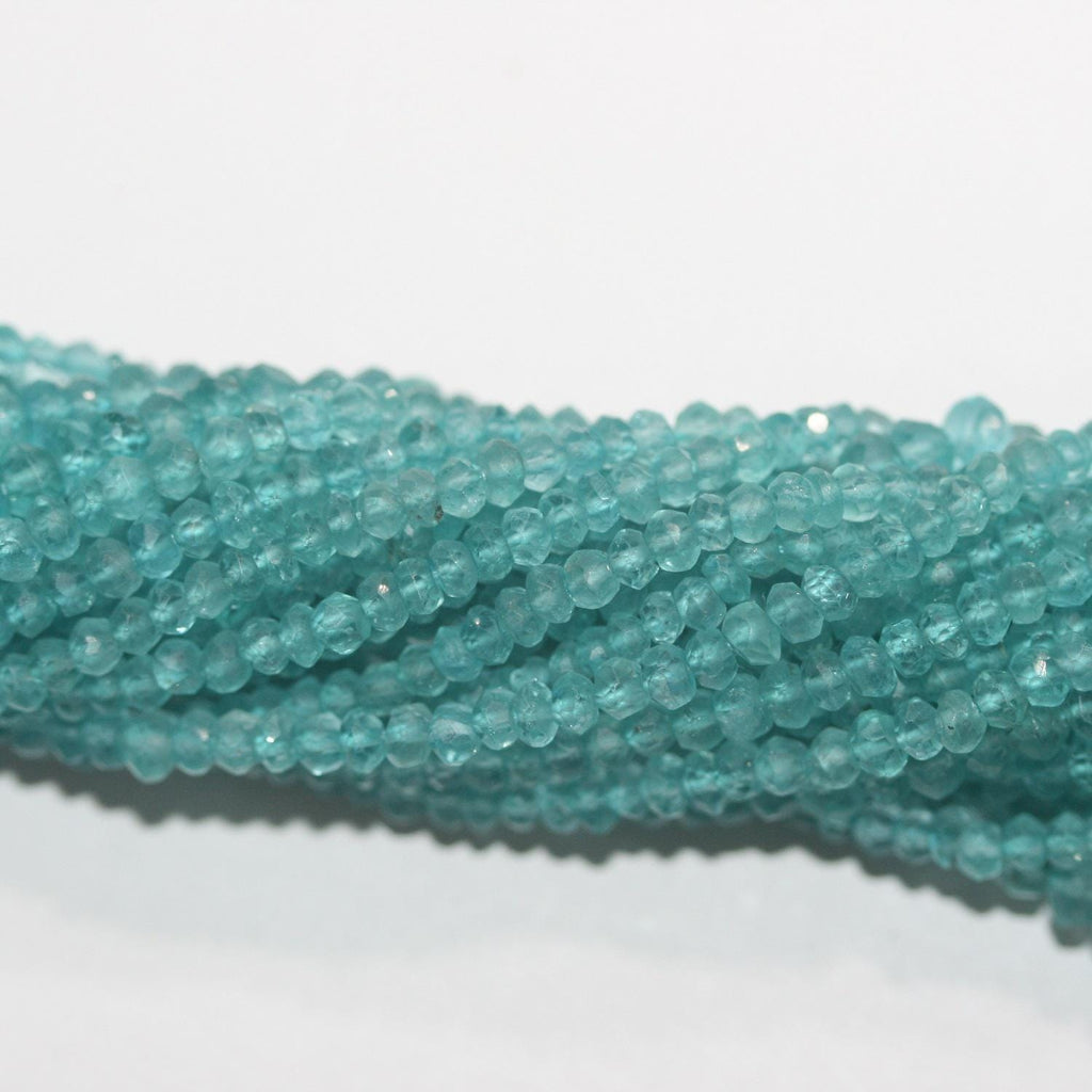 12" St  Blue Apatite Faceted Rondelle Beads 4x2mm.-Strand 31cm.