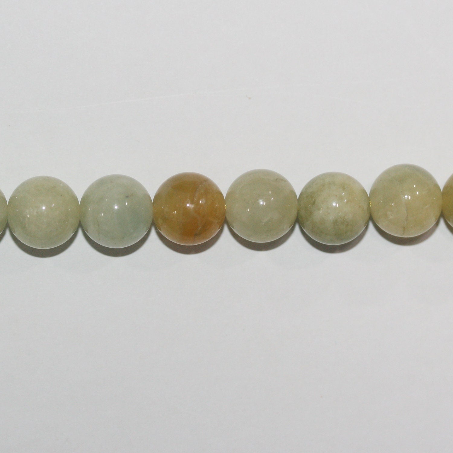 Perles rondes lisses en béryl jaune, 10 mm, 15 pouces (39 cm) - Fil de 39 cm