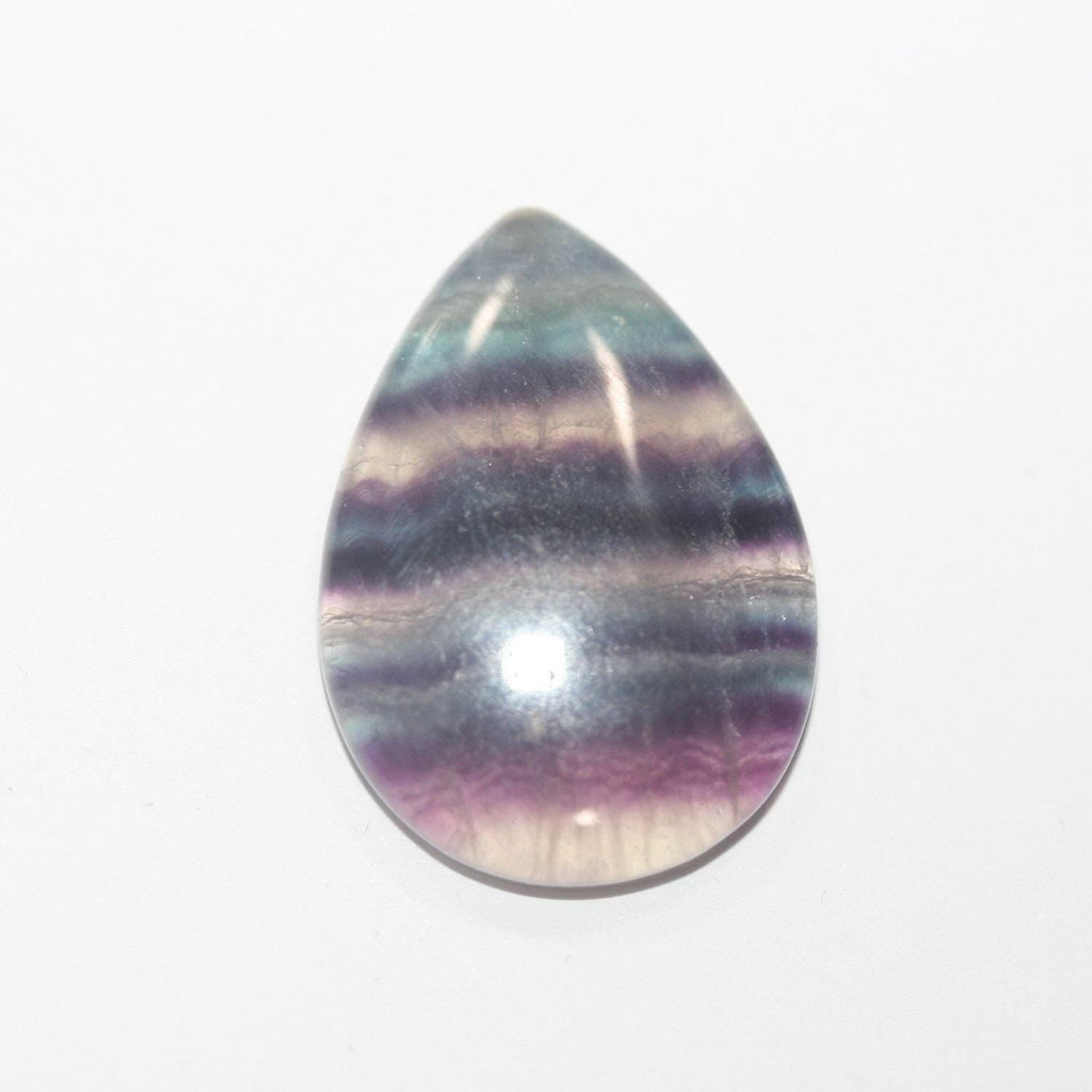 Lote de 4 cabujones lisos de fluorita (4 piezas) 25 x 18 mm.