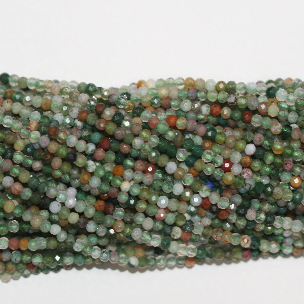 Perles rondelles à facettes en agate indienne St, 15 pouces, 2 x 1 mm, longueur 39 cm.