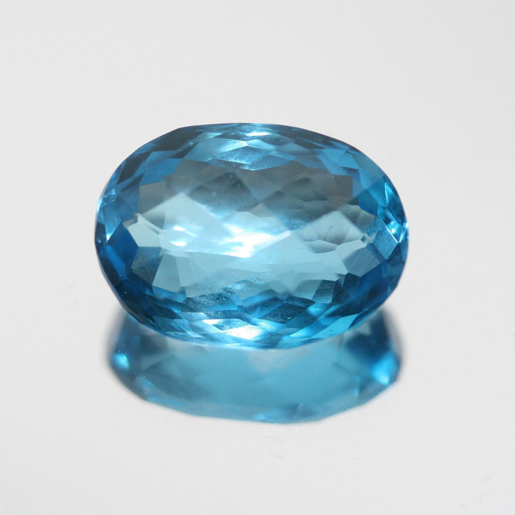 Lote de 2 topacios azules suizos facetados ovalados de 8 x 6 mm. (2 piezas)