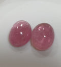 Pink Tourmaline Pair Oval Cabochons 7x5mm.-(2pcs)