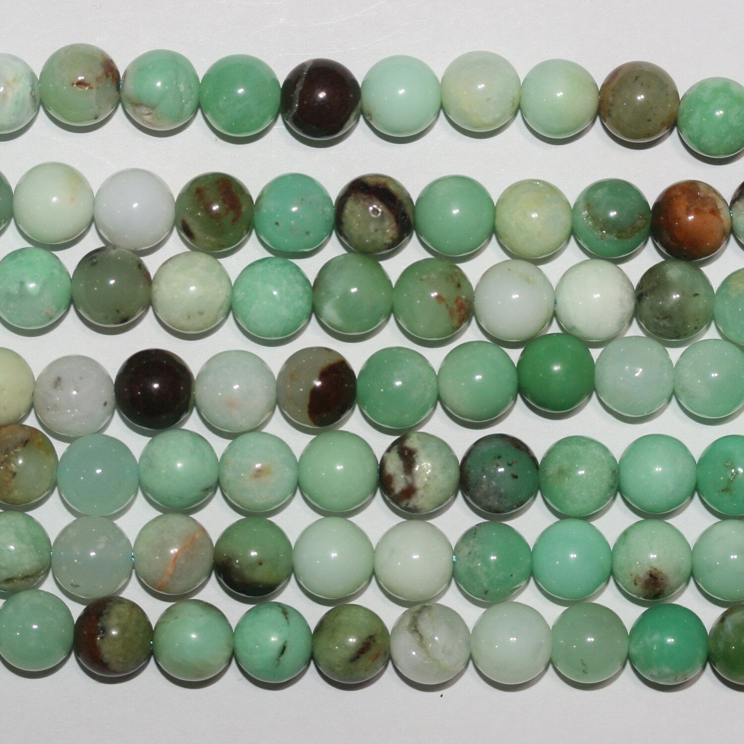 15" Sainte Chrysoprase Perles Rondes Lisses 10mm.-Rig 39cm.
