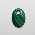 Colgante de Malaquita Ovalada Lisa 30x22mm.- Ref.14811