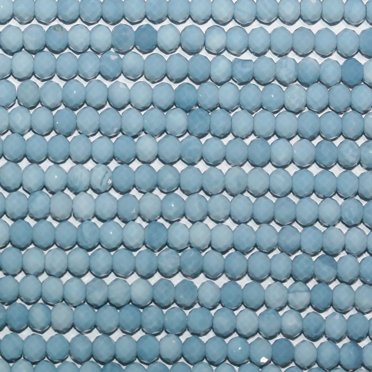 13" St Blue Opal Faceted Rondelle Beads 4x3mm-.Approx.-Strand 33cm