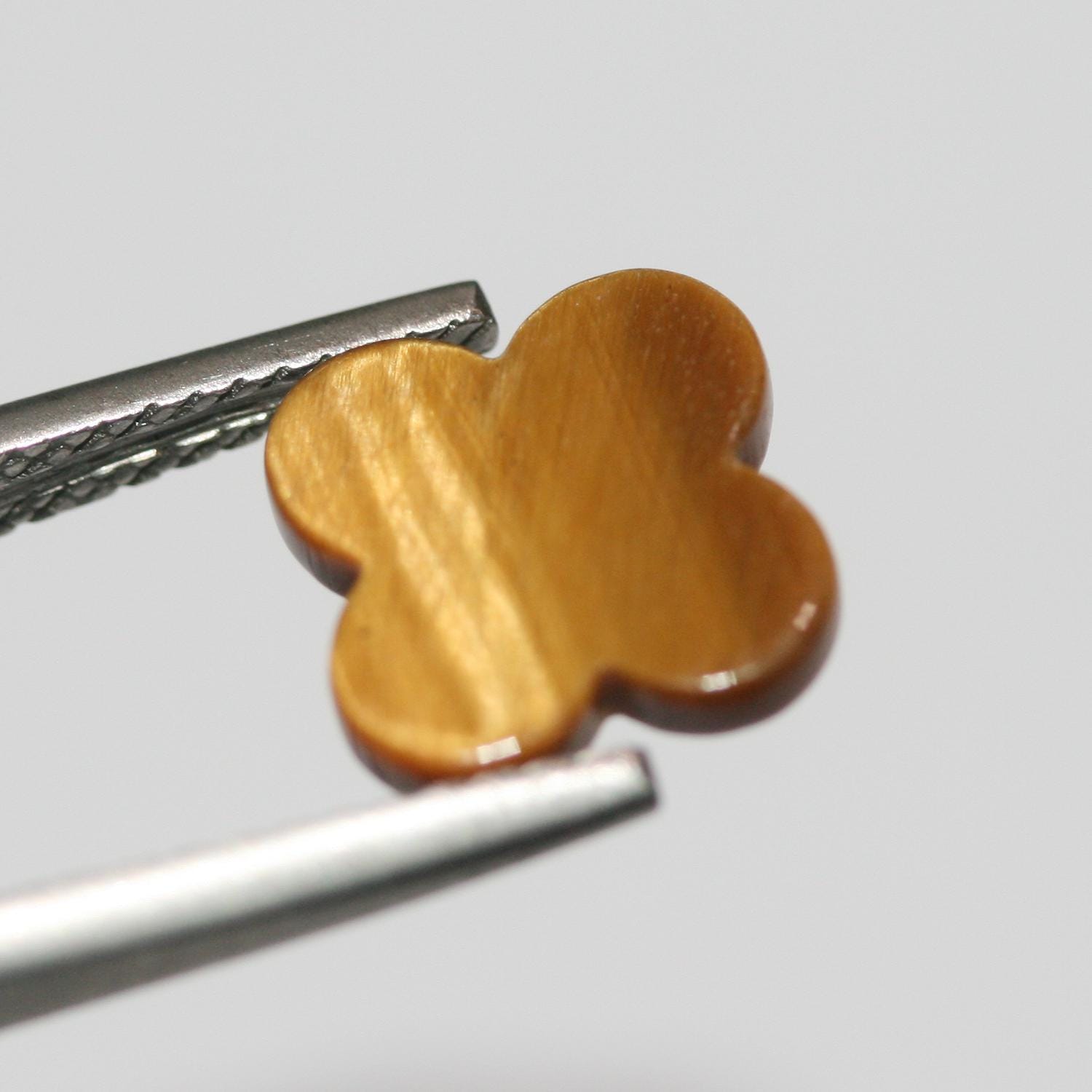 Lote de 8 cabujones planos de ojo de tigre de 10 mm. (8 piezas)