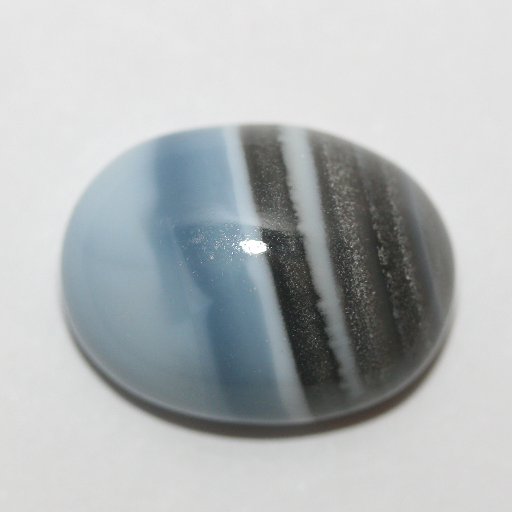 Natural Blue Stripe Opal Oval Cabochon 16x12.3mm.-(8.7ct)