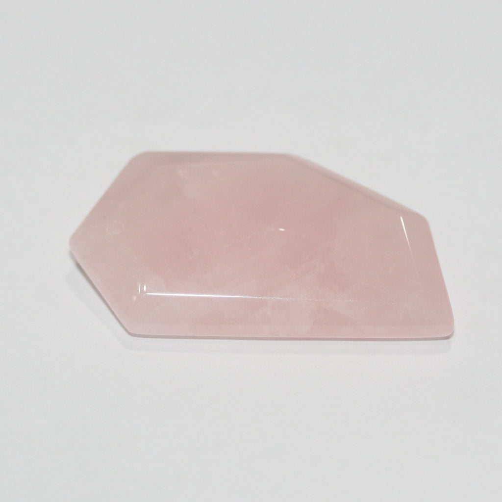 Pendentif bâtonnet à facettes en quartz rose 40x20mm