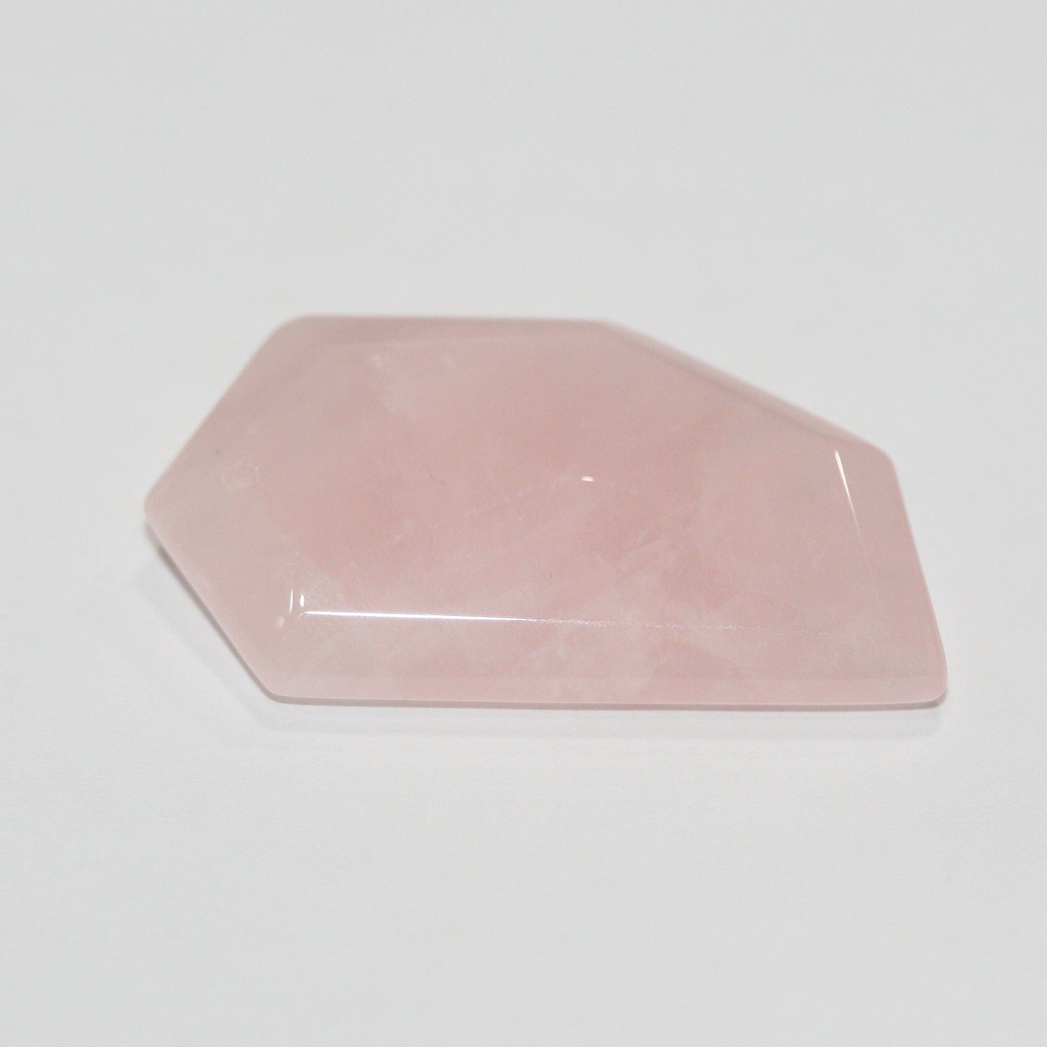 Pendentif bâtonnet à facettes en quartz rose 40x20mm