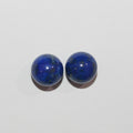 Perles rondes en lapis-lazuli semi-percées de 10 mm (1 paire).