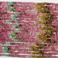 13" St Tourmaline Faceted Rondelle Beads 2.5x1mm.-Strand 34cm.