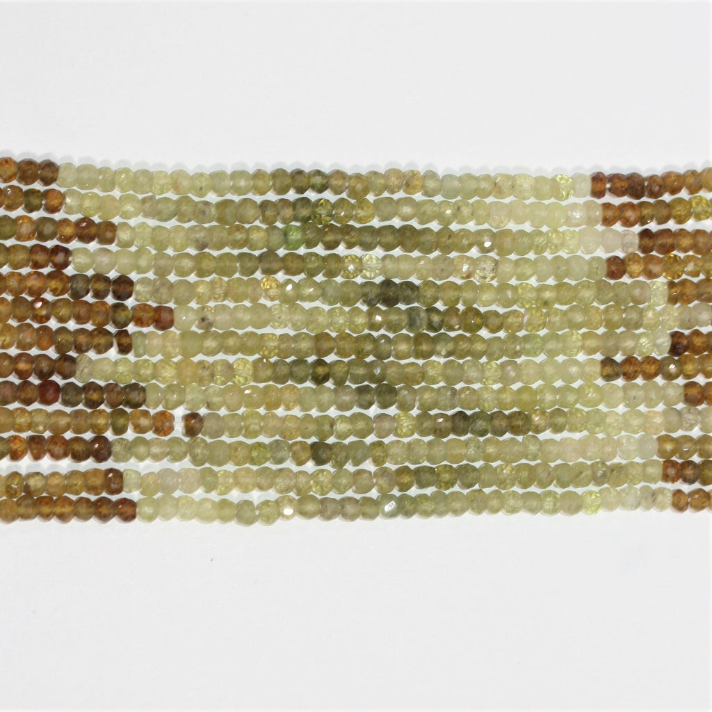 13" St Grossular Garnet Faceted Rondelle Beads 3.5x2.5mm -Strand 33cm