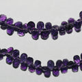 10" St Amethyst Faceted Drop Beads 5x3mm.-Strand 20cm