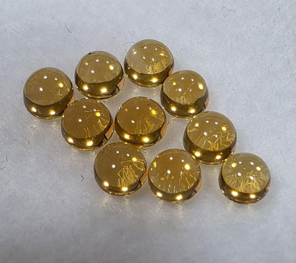 Lote de 10 cabujones calibrados de citrino de Madeira AAA de 3 mm. Suministros de joyería. Color coñac. Gemas naturales.